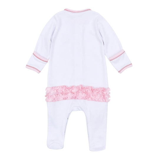 Jolly Ribbons Hand-Embroidered Ruffle Footie