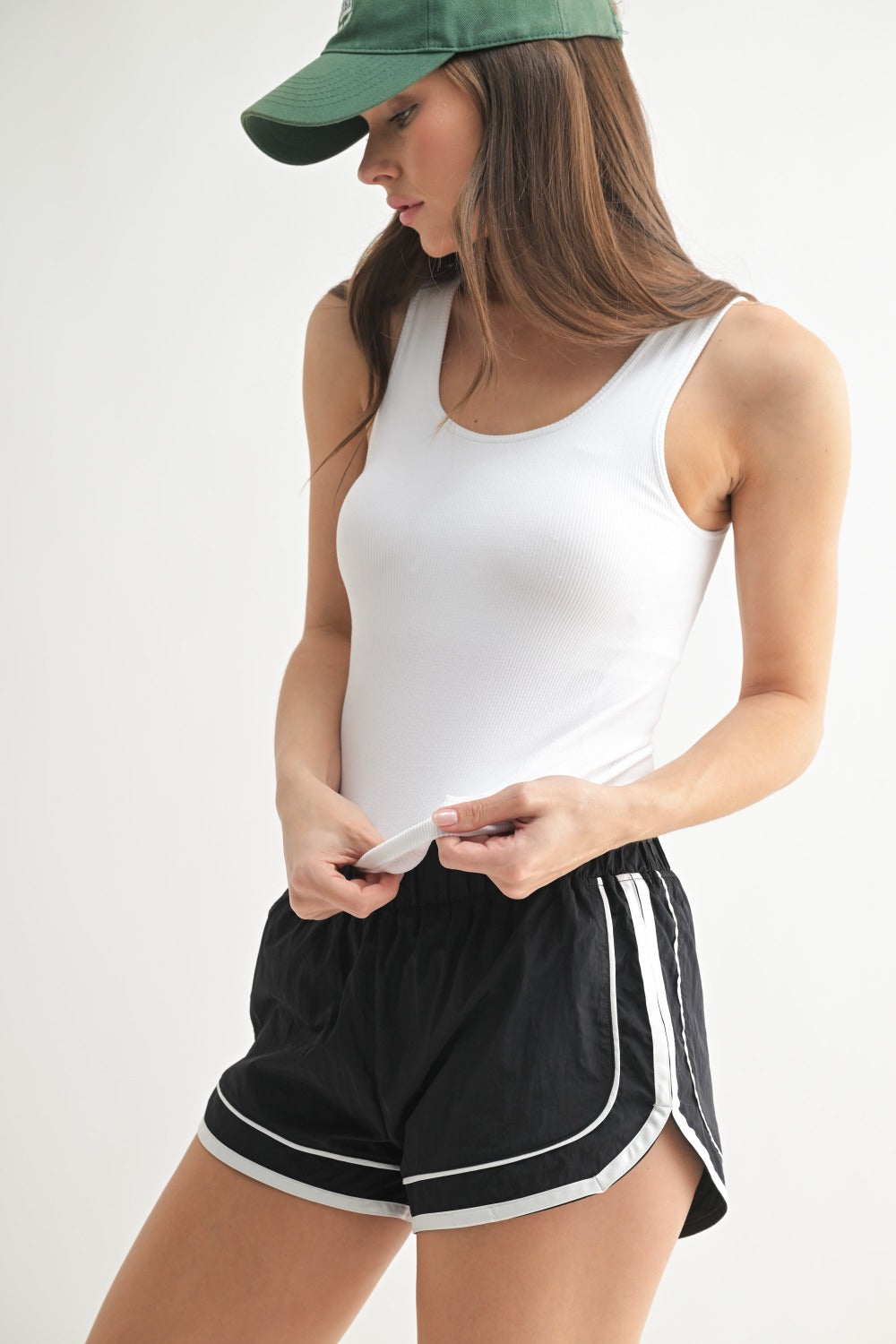 Classic Seamless Ribbed Tank Top (White) (built in bra)