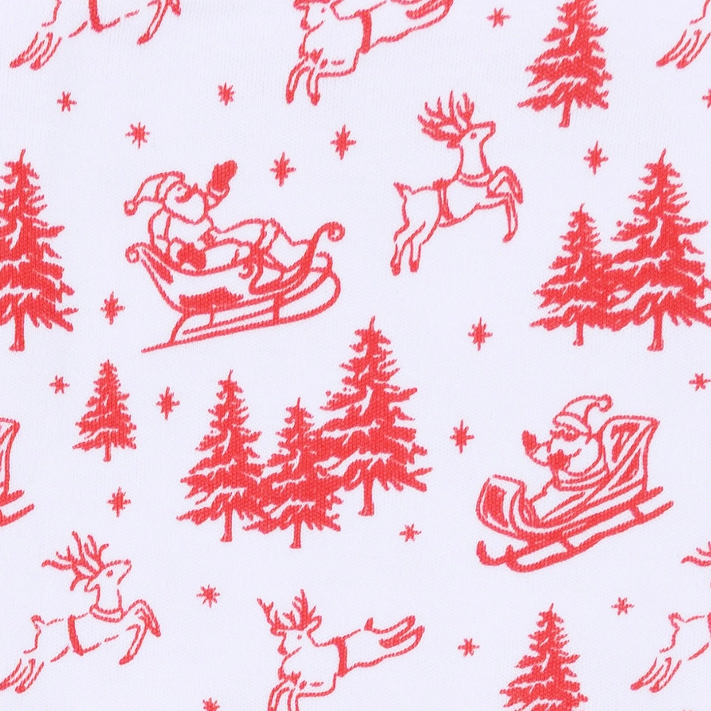Holiday Toile Footie - Red