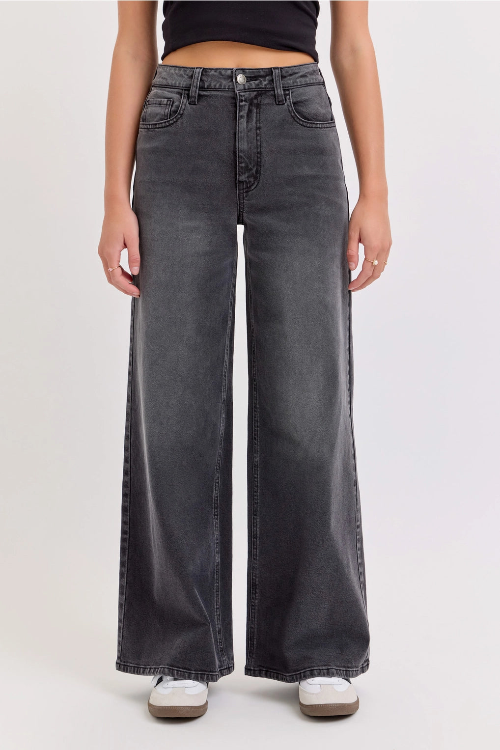 PREORDER (ships to us Sep. 30) Ella High Rise Jeans (black/grey)