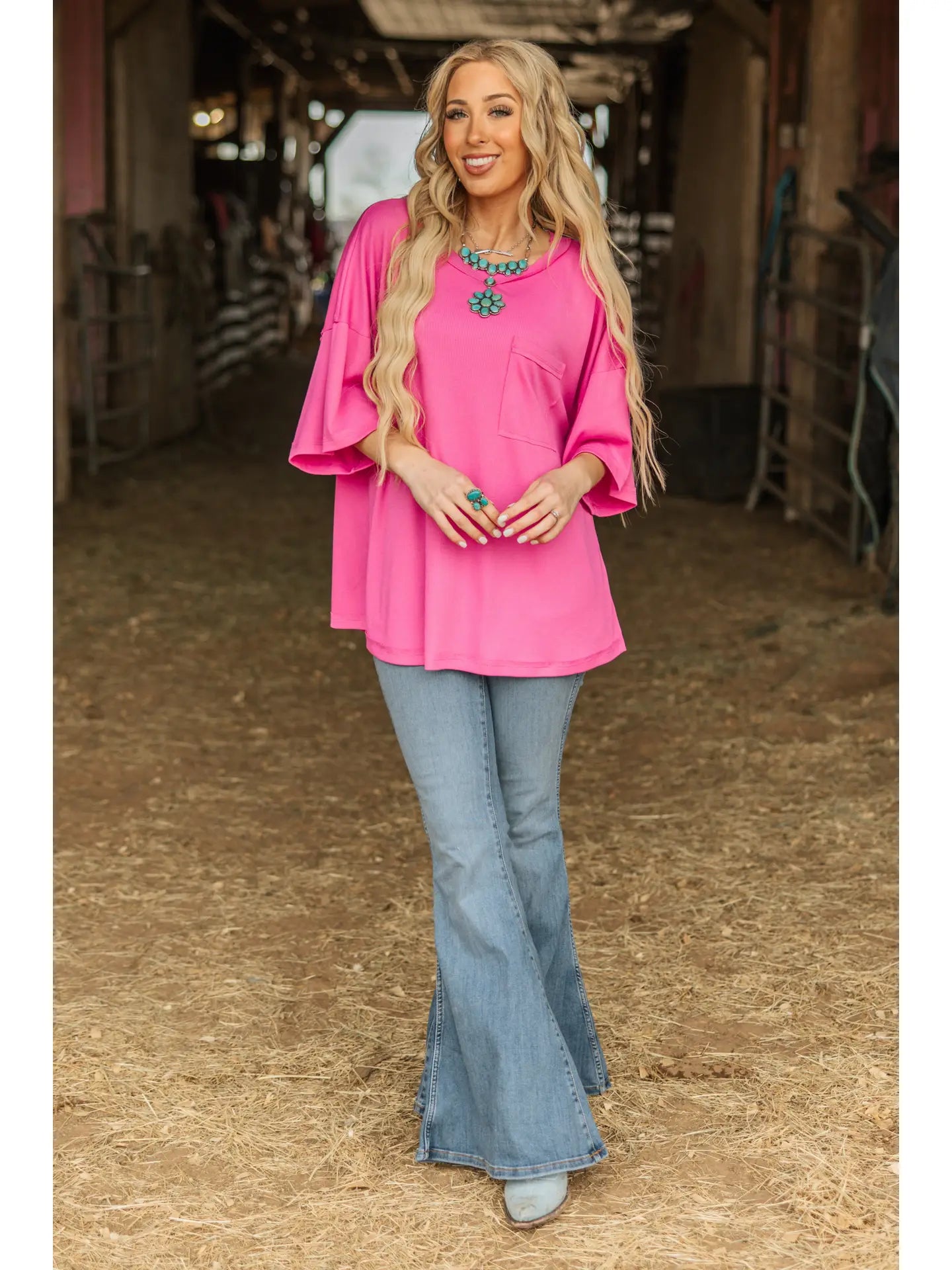 Hidden Smiles Top (Hot Pink)