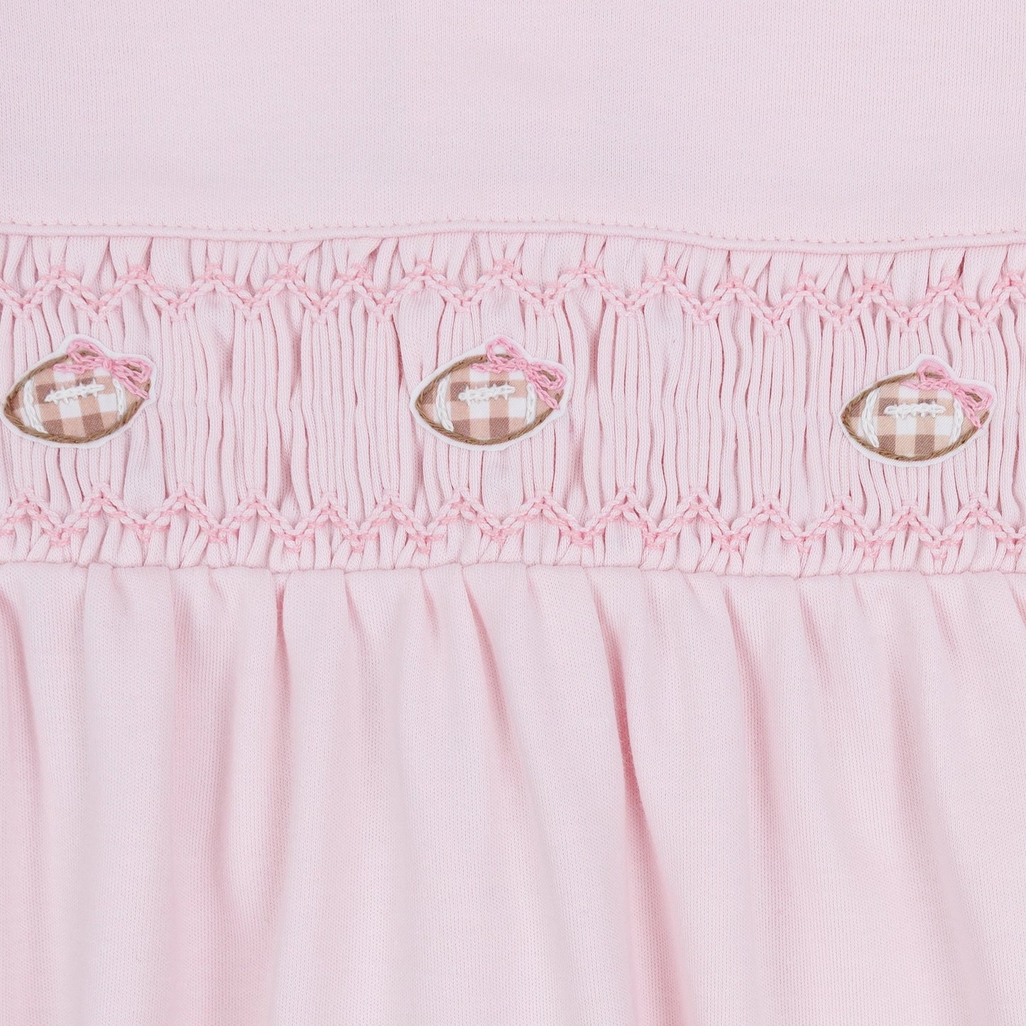 Tiny Tailgater Smocked Bubble - Pink