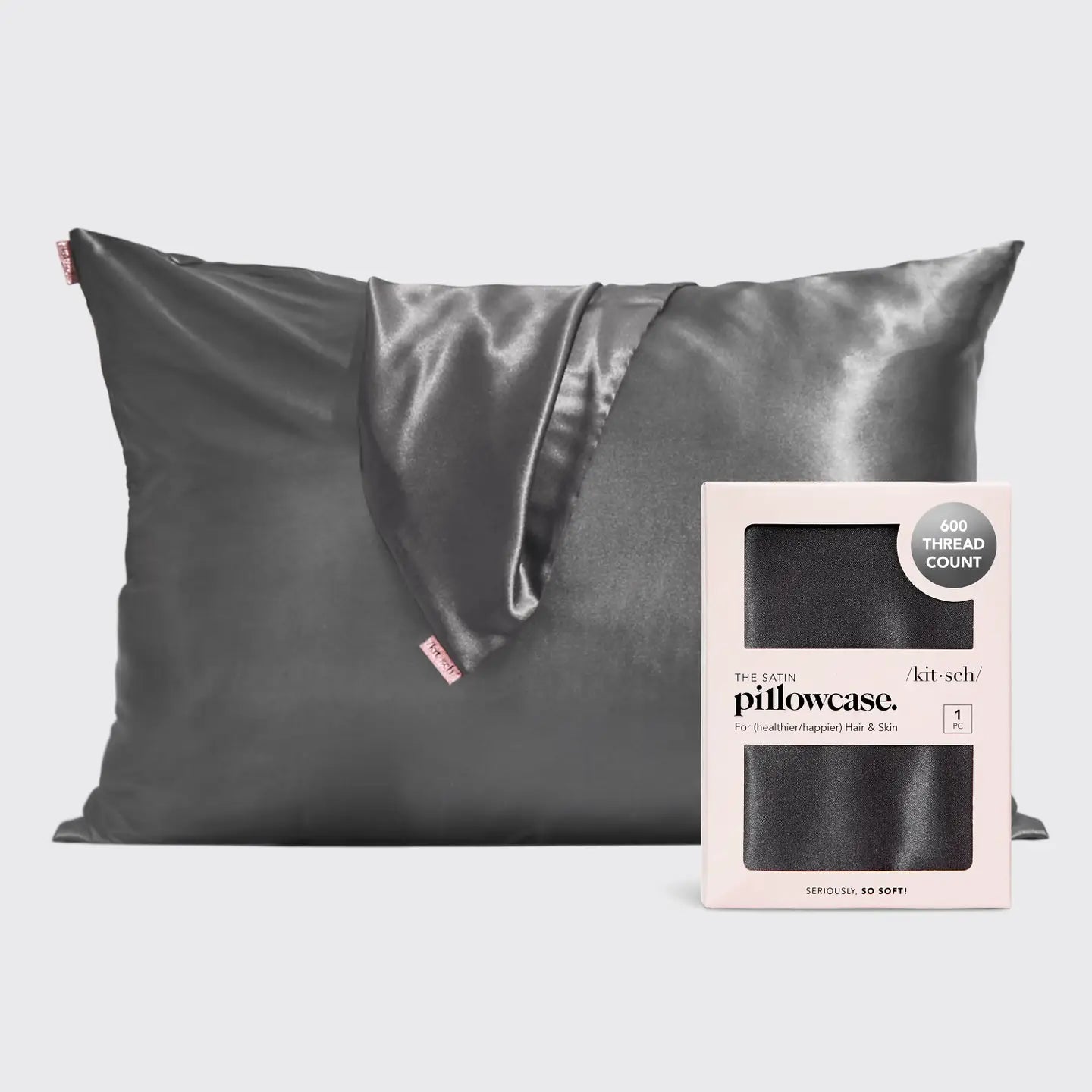 Satin Pillowcase - Charcoal (Standard)