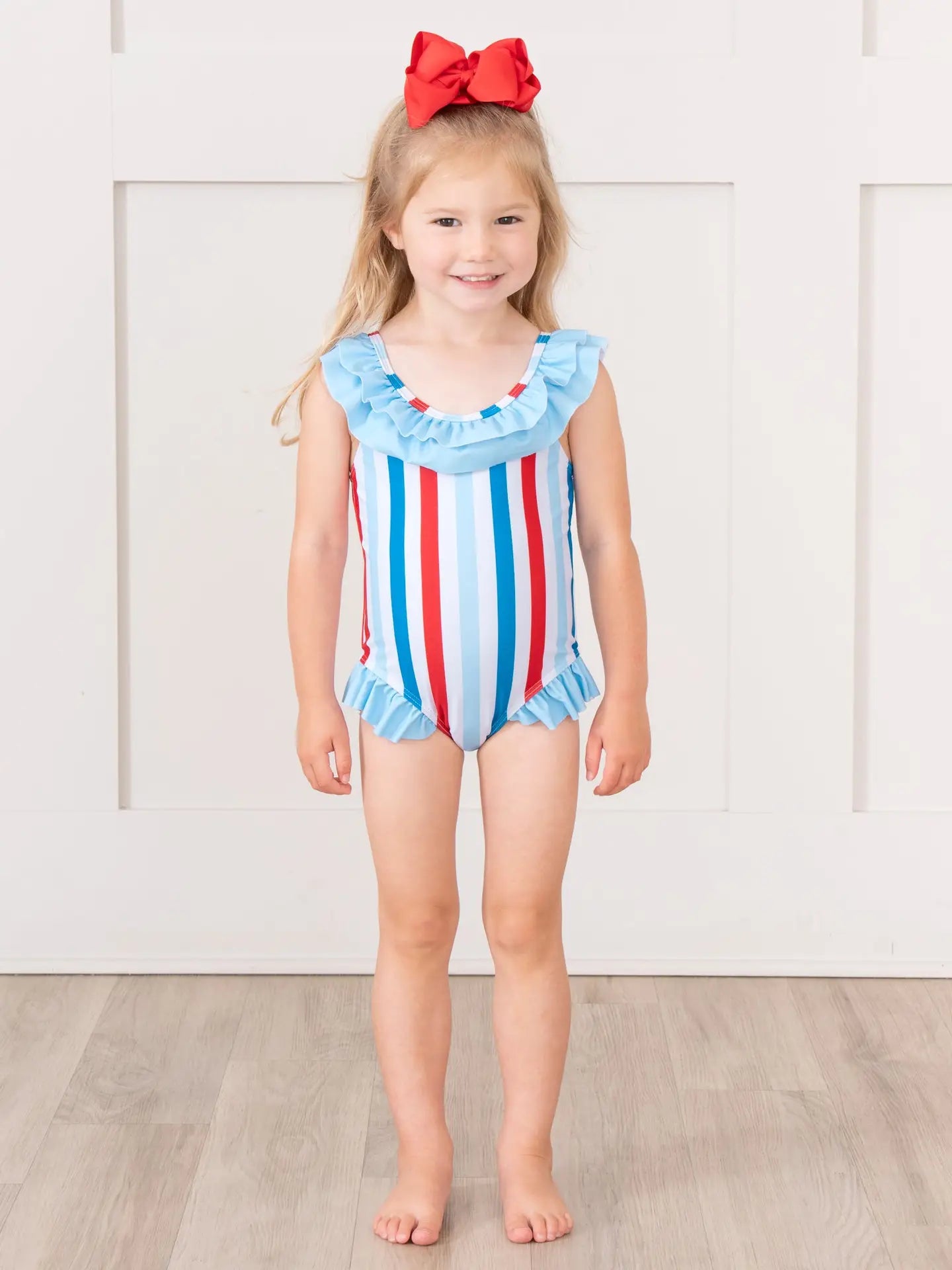 Freedom Stripes Ruffle Swimsuit