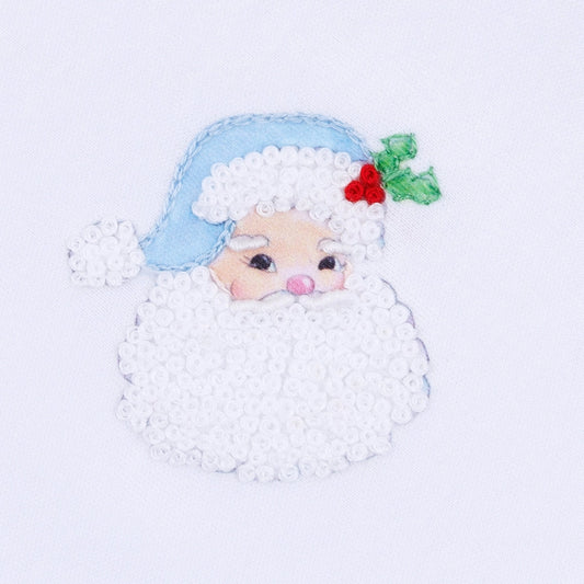Santa Baby Collared Short Sleeve Bubble - Light Blue