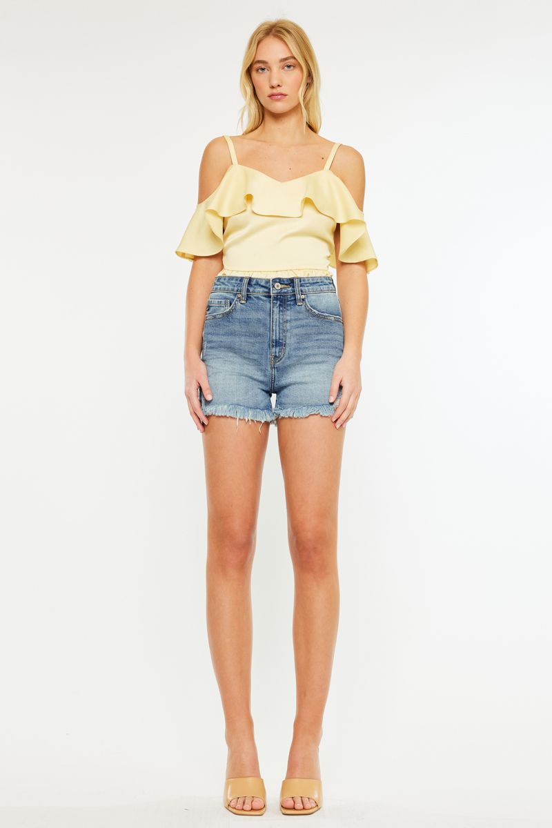Zoey High Rise Denim Shorts
