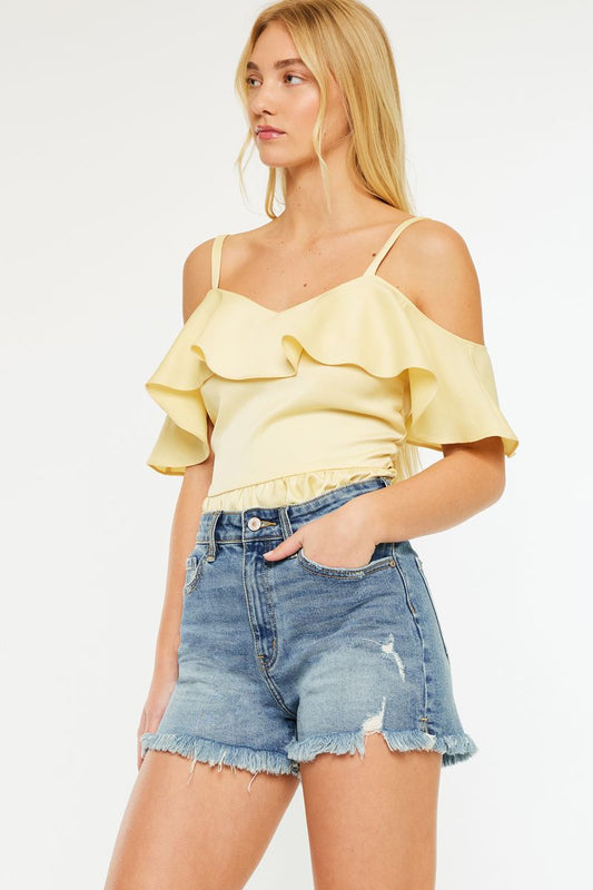 Zoey High Rise Denim Shorts