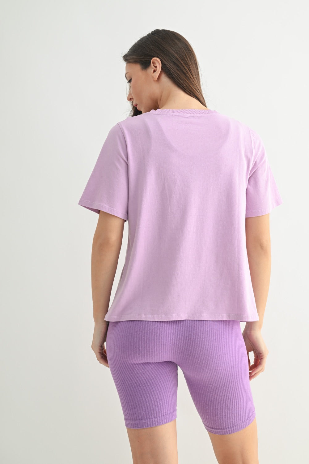 Pima Cotton Blend V-Neck Tee (Lavender)