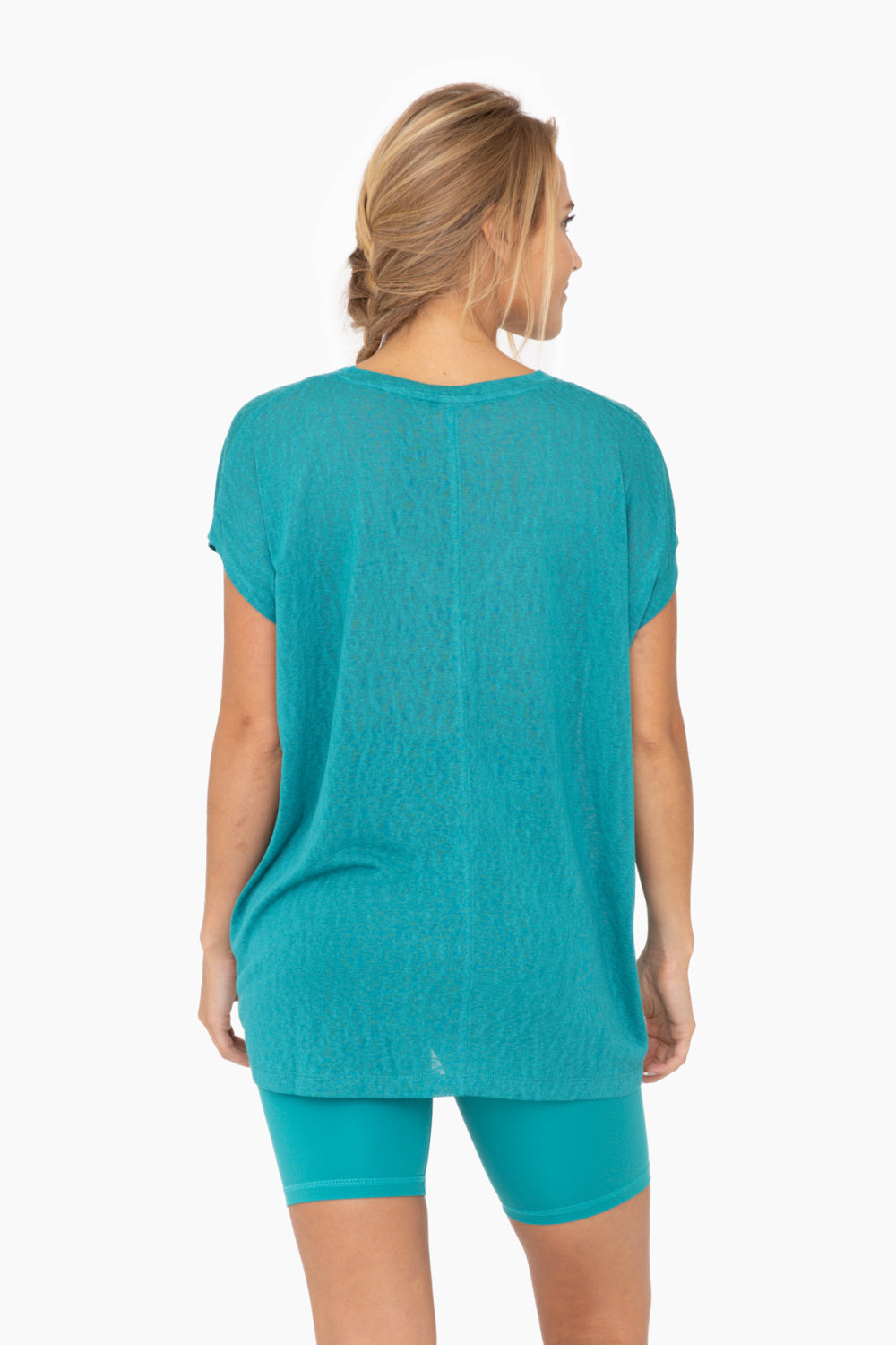 Modal Blend Relaxed V-Neck (Teal)