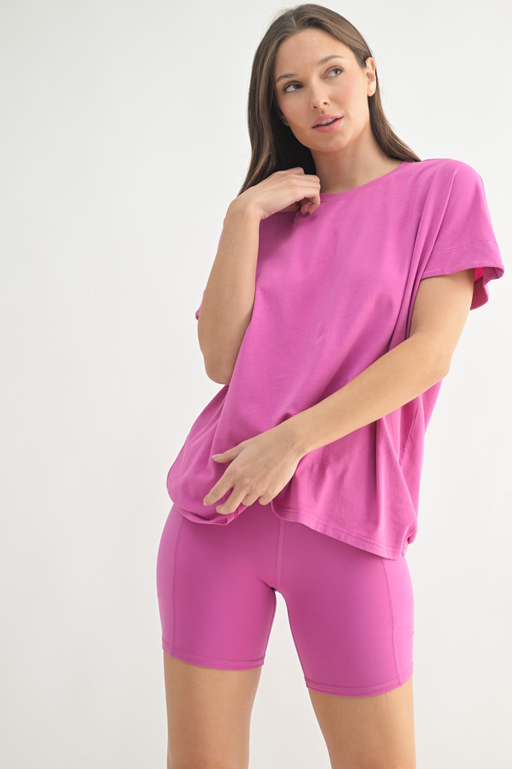 Shoreline Pima Cotton Slouchy Tee (new orchid)