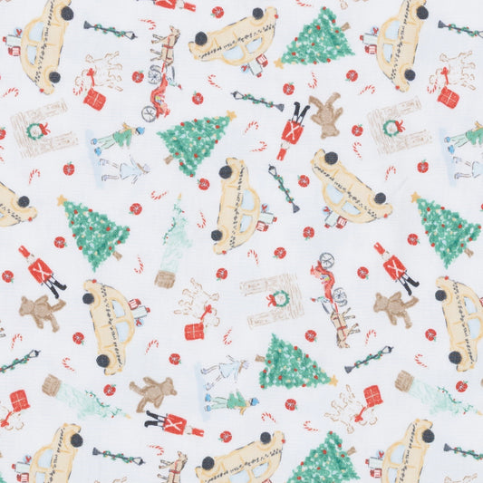 Christmas in the City Print Zip Footie