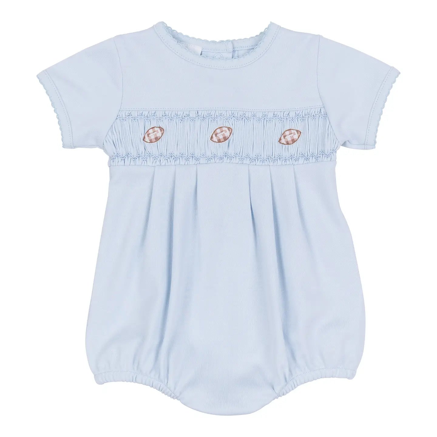 Tiny Tailgater Smocked Bubble - Light Blue