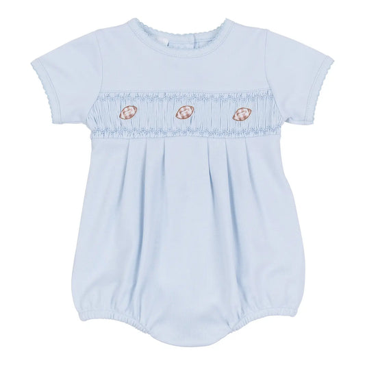 Tiny Tailgater Smocked Bubble - Light Blue