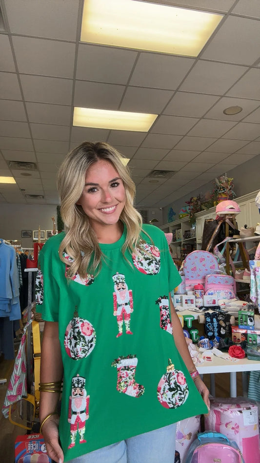 Preorder Sequin A Very Merry Christmas T-Shirt (eta ship to us first week of Nov.)