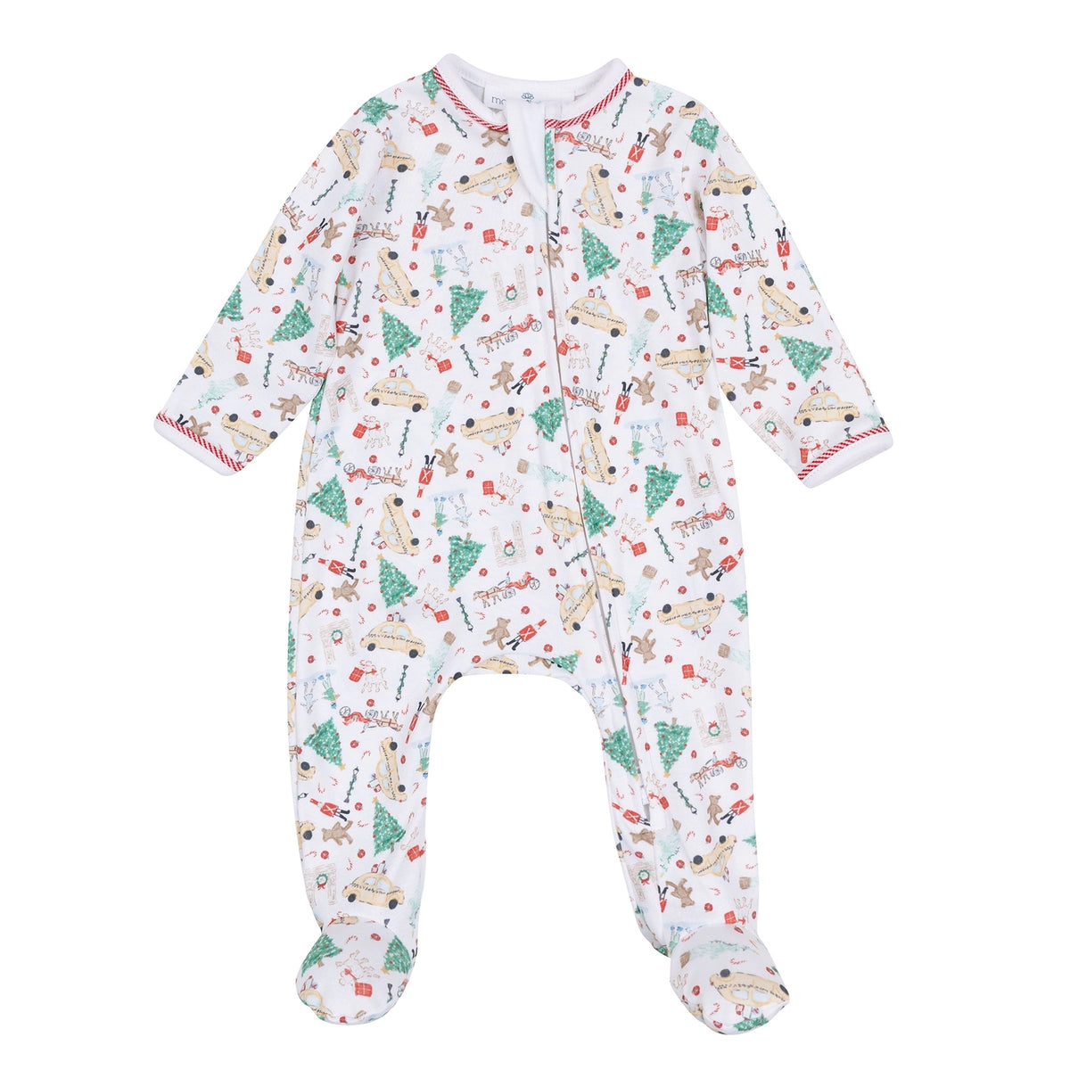 Christmas in the City Print Zip Footie
