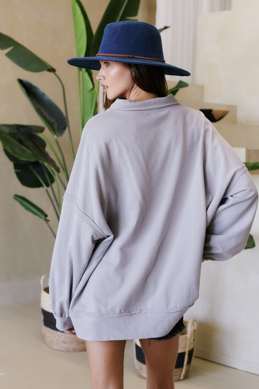 Comfy Intentions Collard Pullover