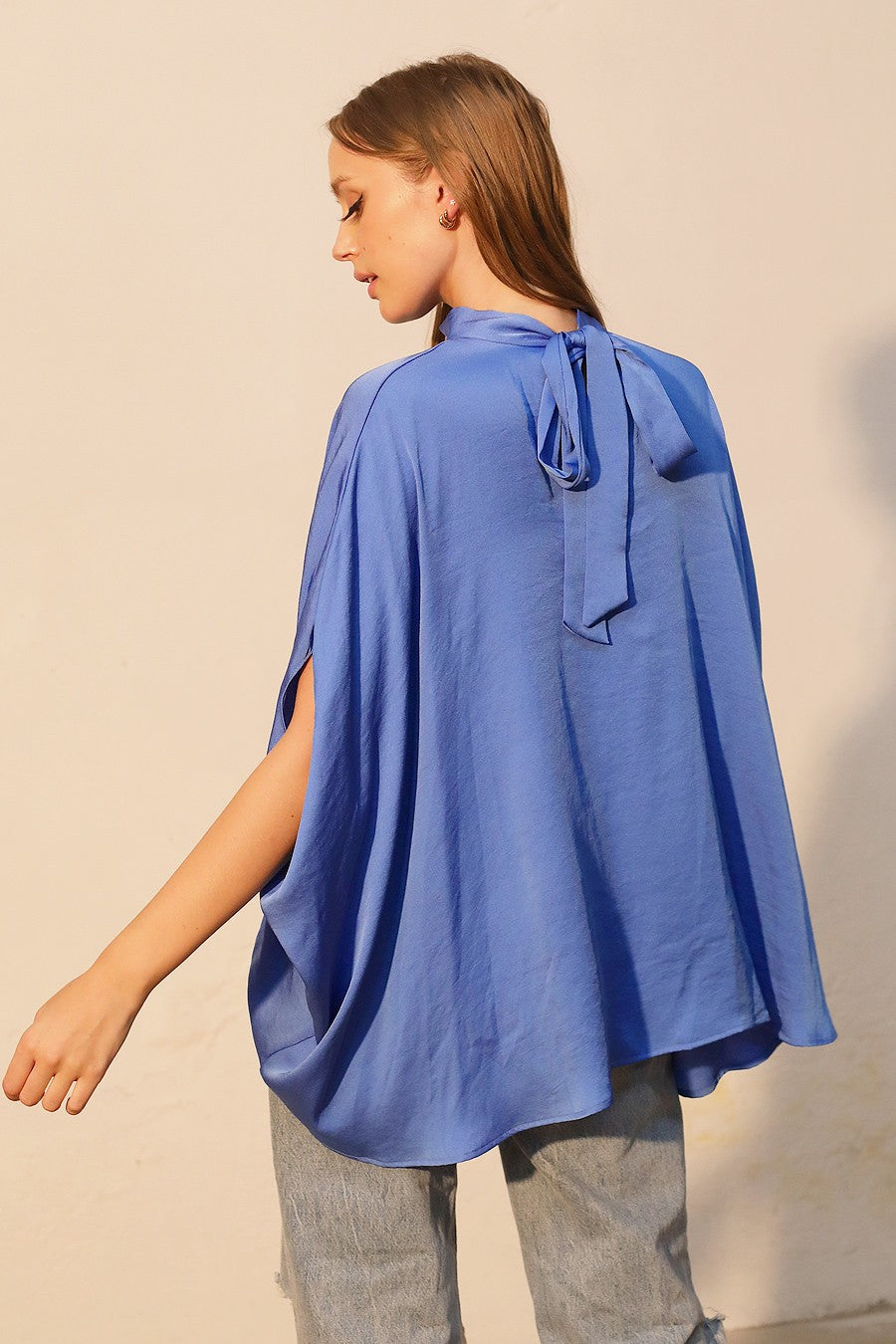 Cassie Silk Mock Neck Top