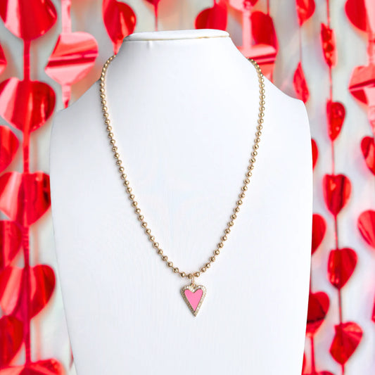 Heart Necklace (Hot Pink)