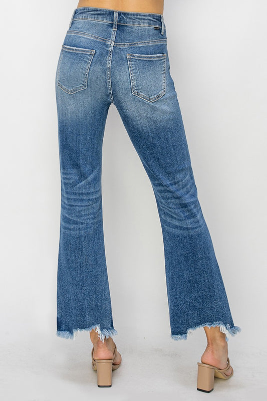 Kennedy High Rise Crop Flare-Fray Hem Jeans