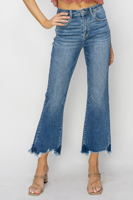 Kennedy High Rise Crop Flare-Fray Hem Jeans