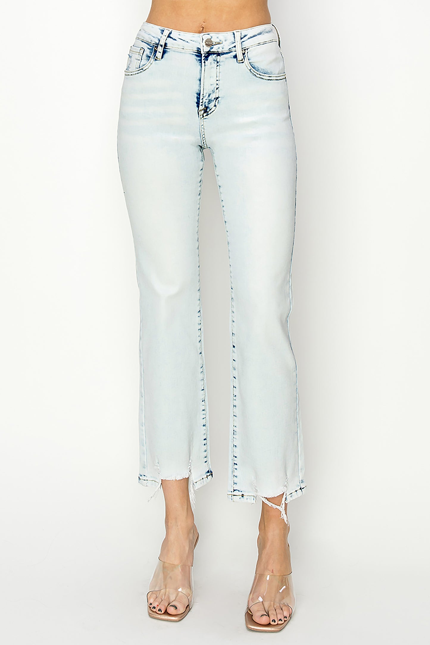 Layla High Rise Straight Jeans (Acid Light)