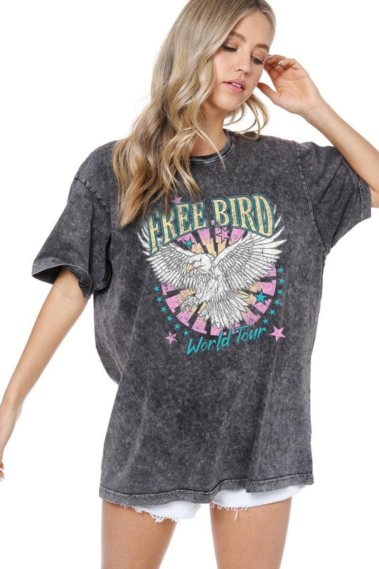 Puff Free Bird World Tour Vintage Graphic Tee (Black)