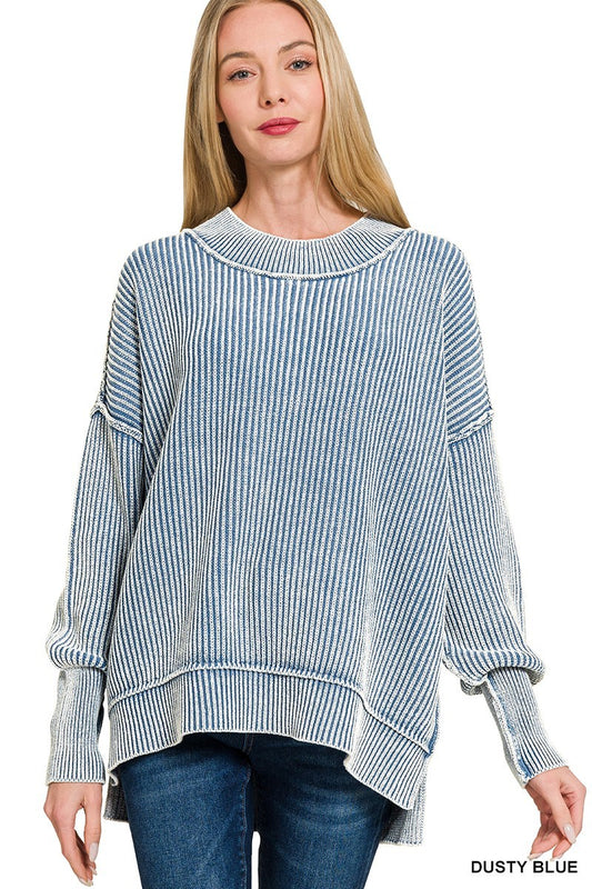 Take A Moment Sweater (Dusty Blue)