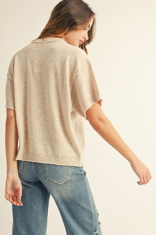 Feeling The Best Sweater Top (Oatmeal)