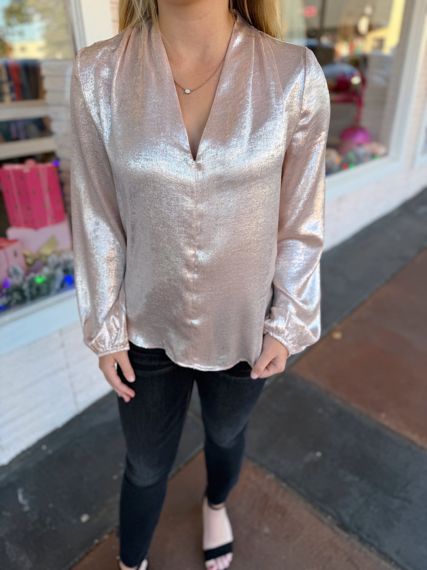 A Part of It Blouse (Silver/Champagne)