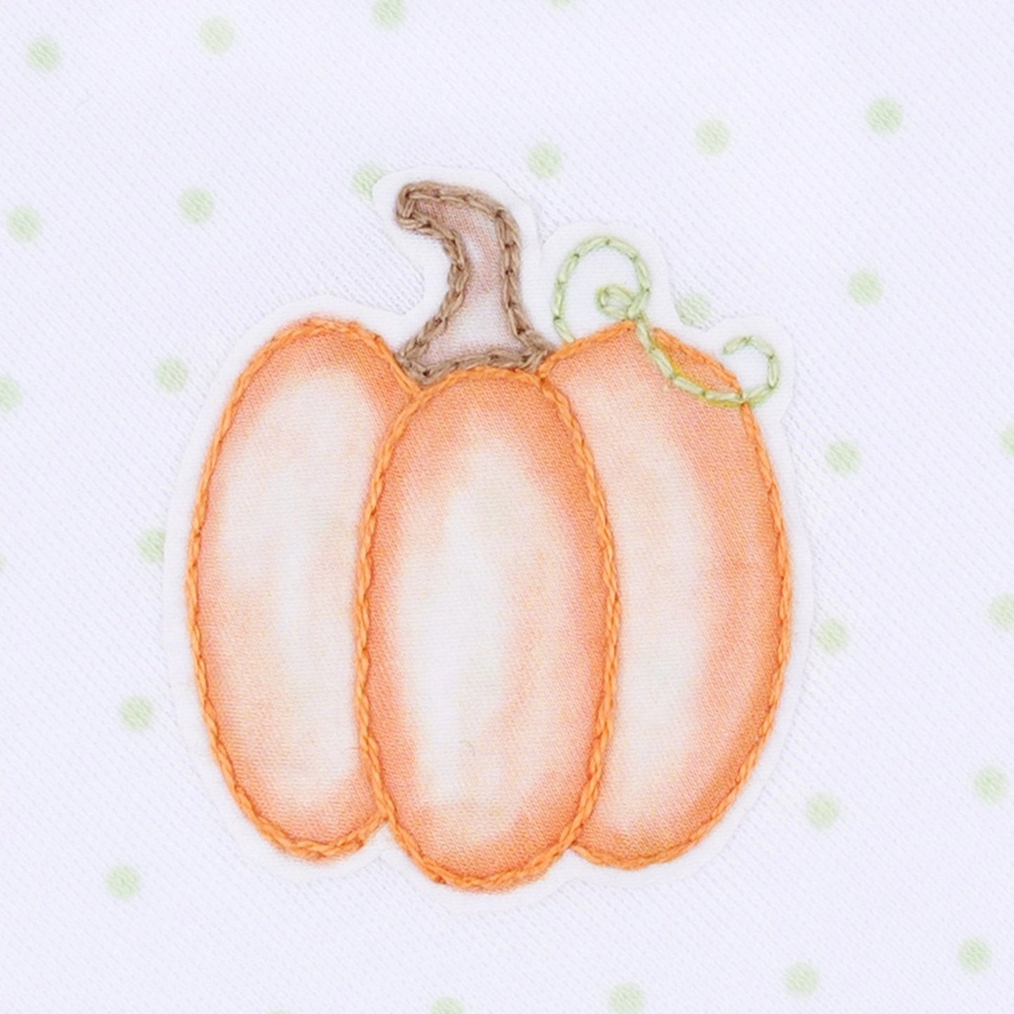 Baby Pumpkin Hand-Embroidered Short Sleeve Boy Bubble