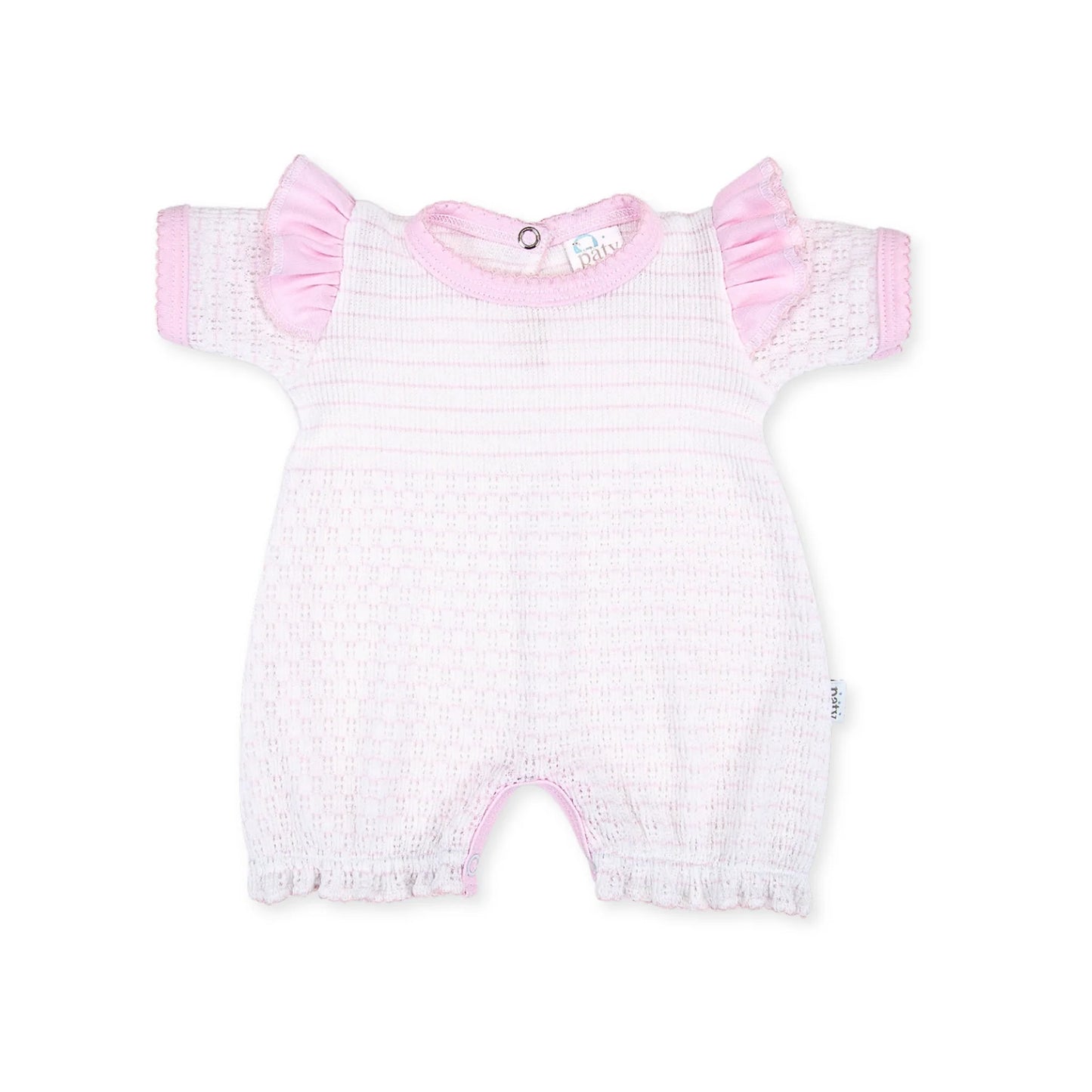 Pinstripe Angel Sleeve Bubble (Pink with Pink Trim)
