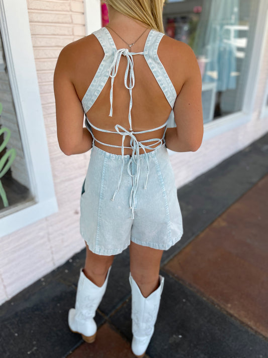 Perfect Stunner Denim Romper