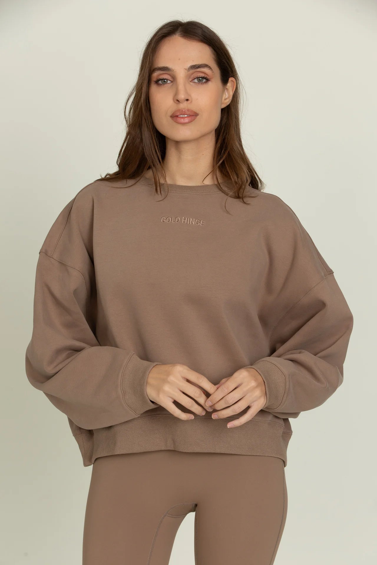 Walnut Oversized Crew (Gold Hinge)