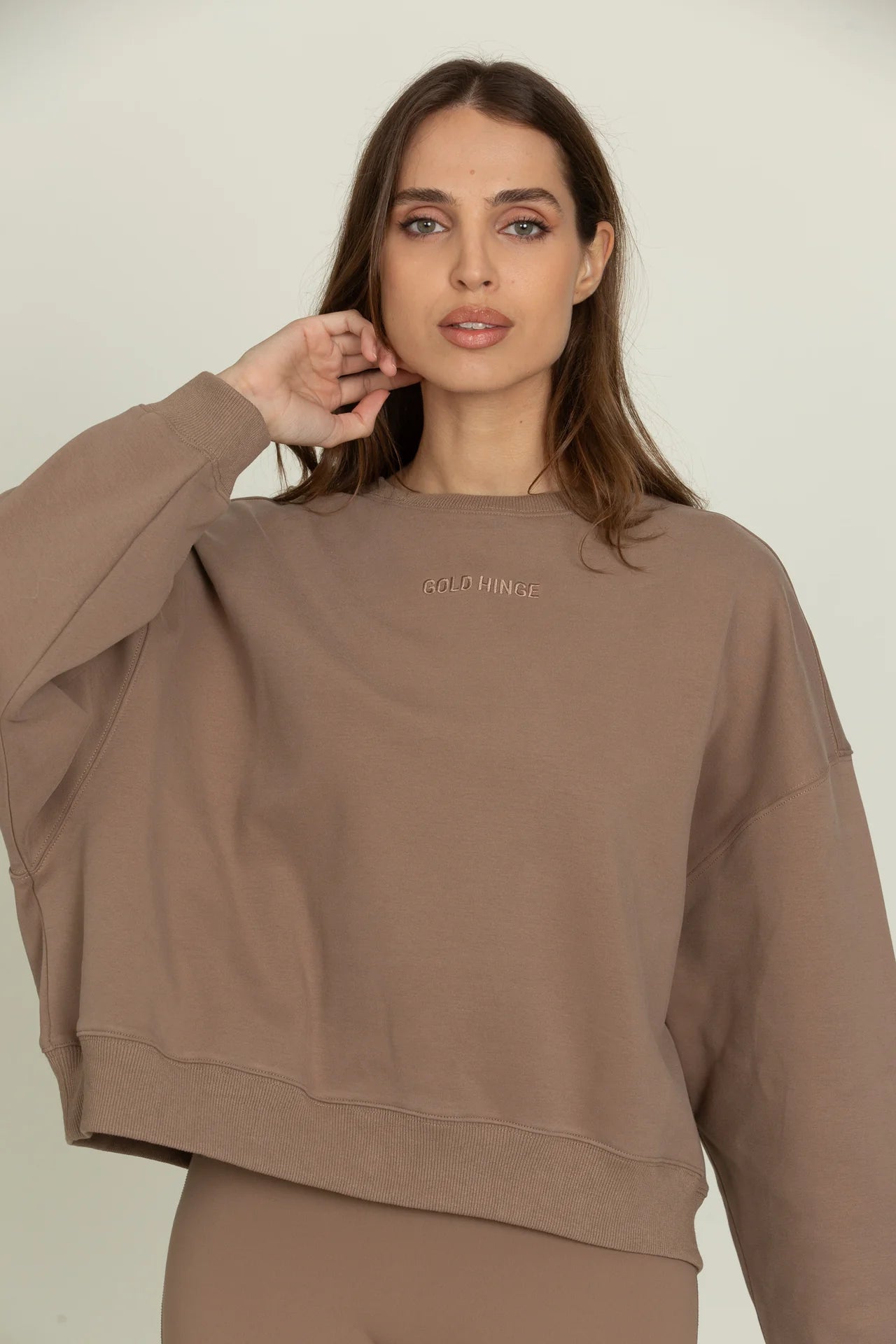 Walnut Oversized Crew (Gold Hinge)