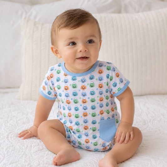 Pumpkin Party Print Bubble - Light Blue