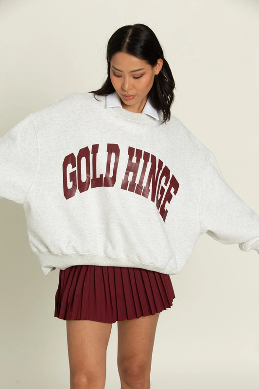 Heather White Maroon GH Wide Arm Sweatshirt