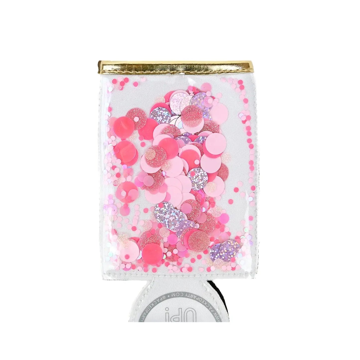 Pink Party Confetti Skinny Can Cooler