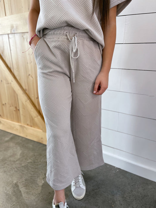 Keep It Chill Textured Cropped Wide Pants