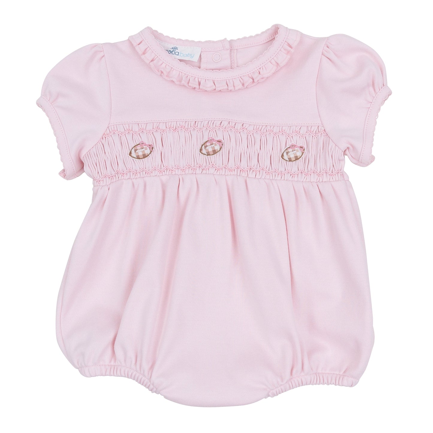 Tiny Tailgater Smocked Bubble - Pink