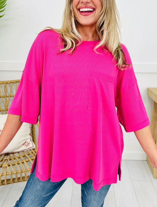 Hidden Smiles Top (Hot Pink)