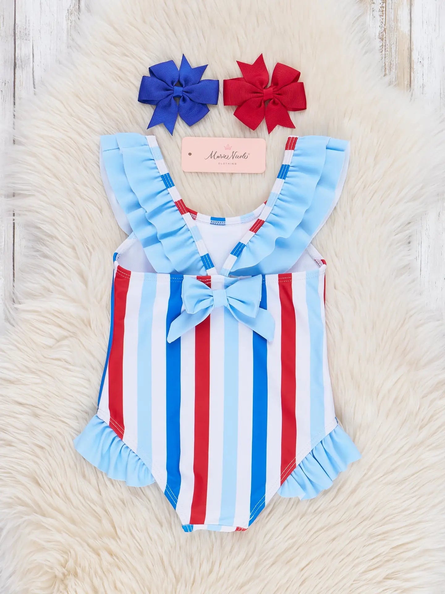 Freedom Stripes Ruffle Swimsuit