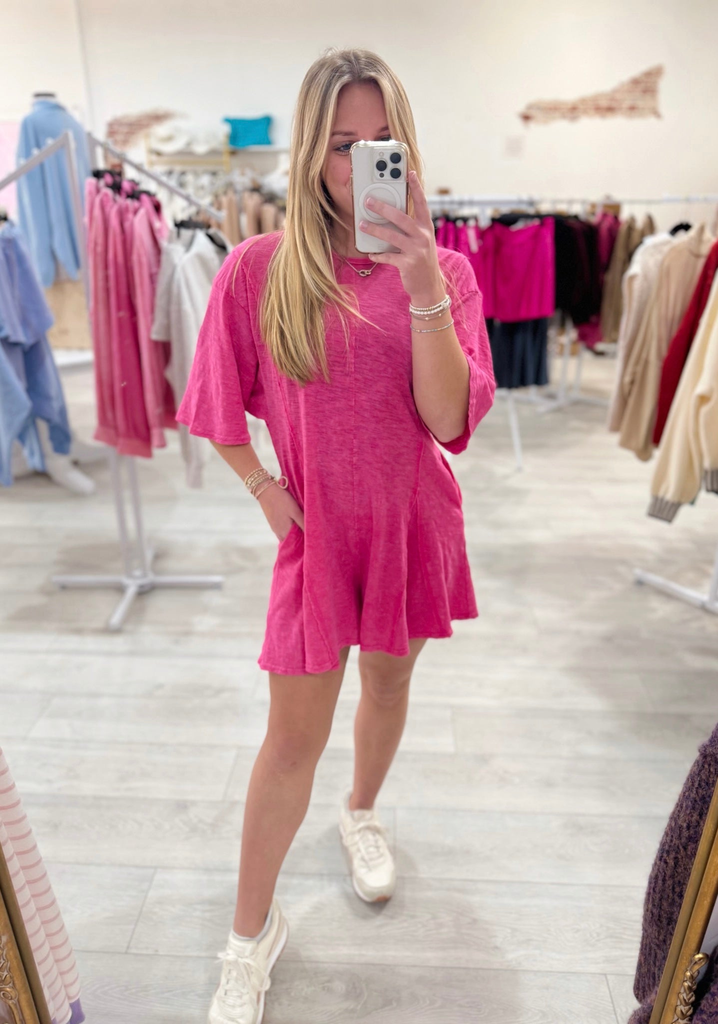 Forever Wild Romper (Hot Pink)