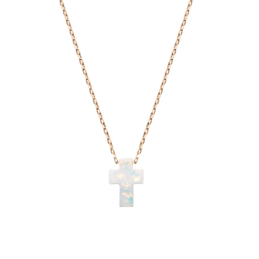 Holy Water Cross Necklace in Gold