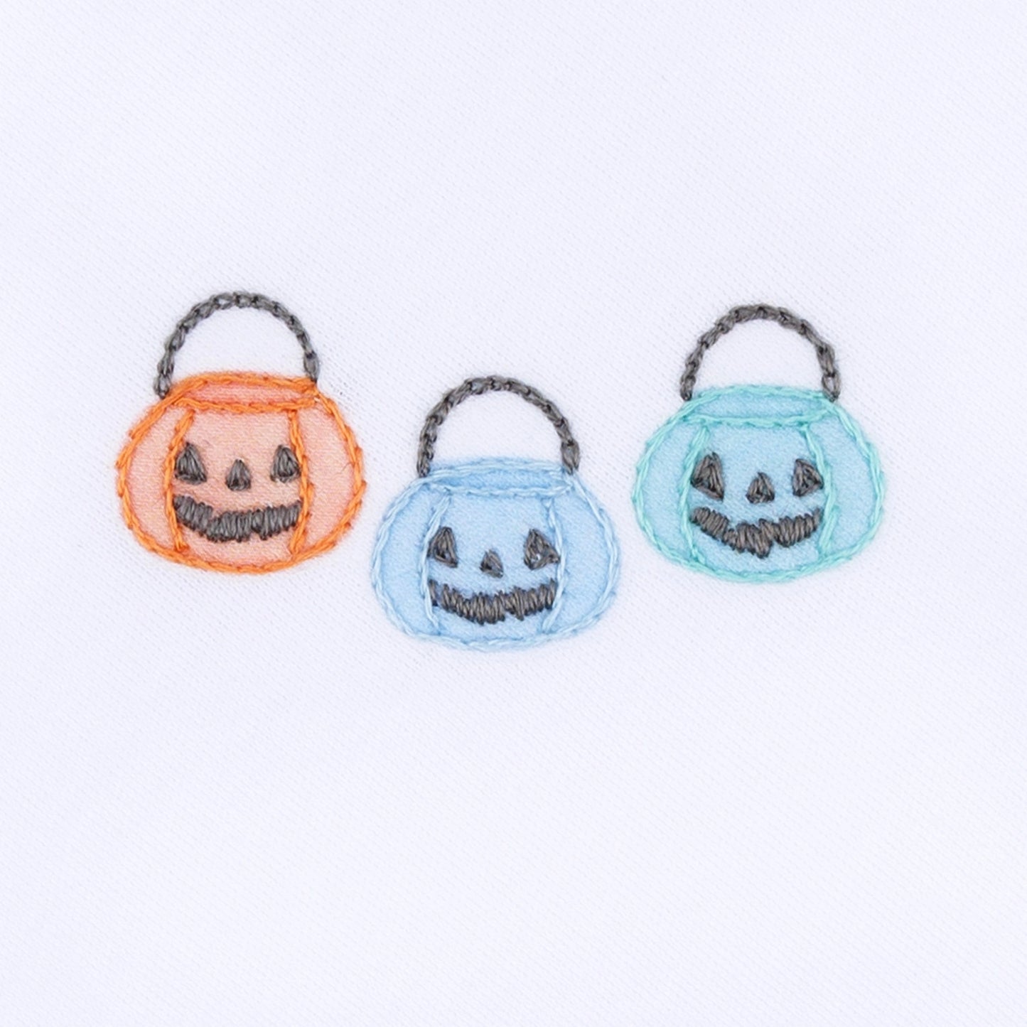 Pumpkin Party Hand-Embroidered Bubble - Light Blue
