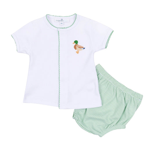 Mallard Moments Hand-Embroidered Diaper Cover Set