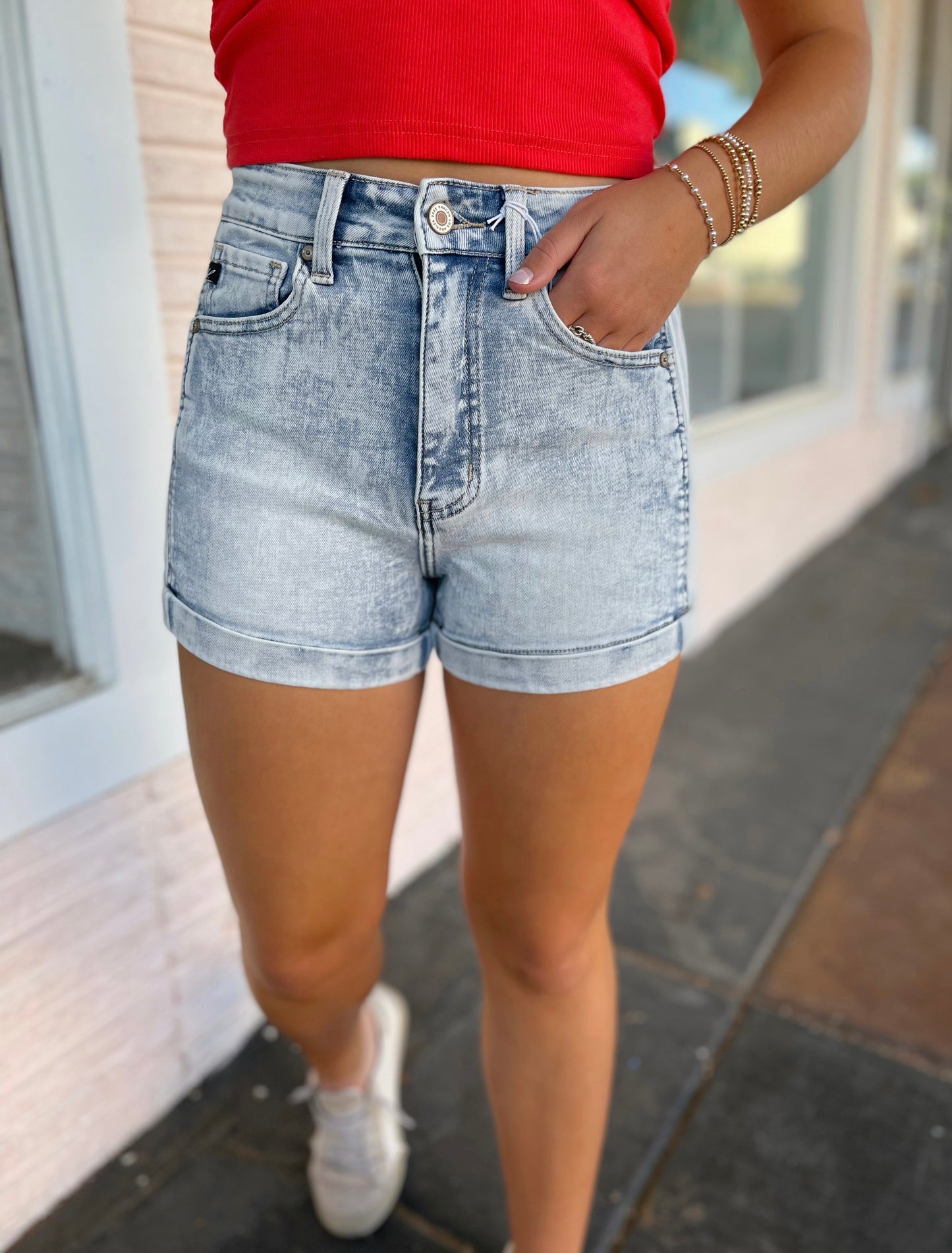 Live Out Loud High Rise Denim Shorts