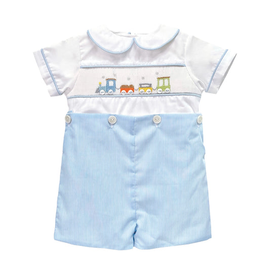 Hand Picture Smocked Train Bobby Suit