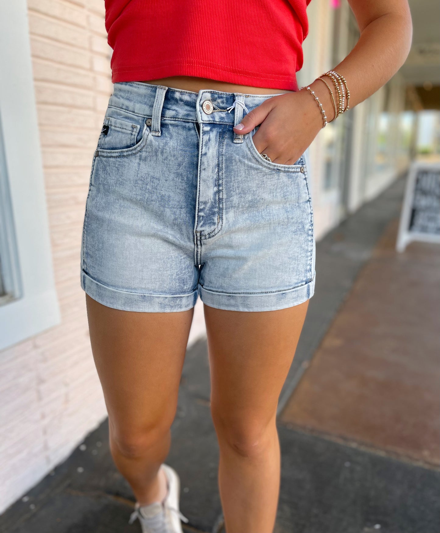 Live Out Loud High Rise Denim Shorts