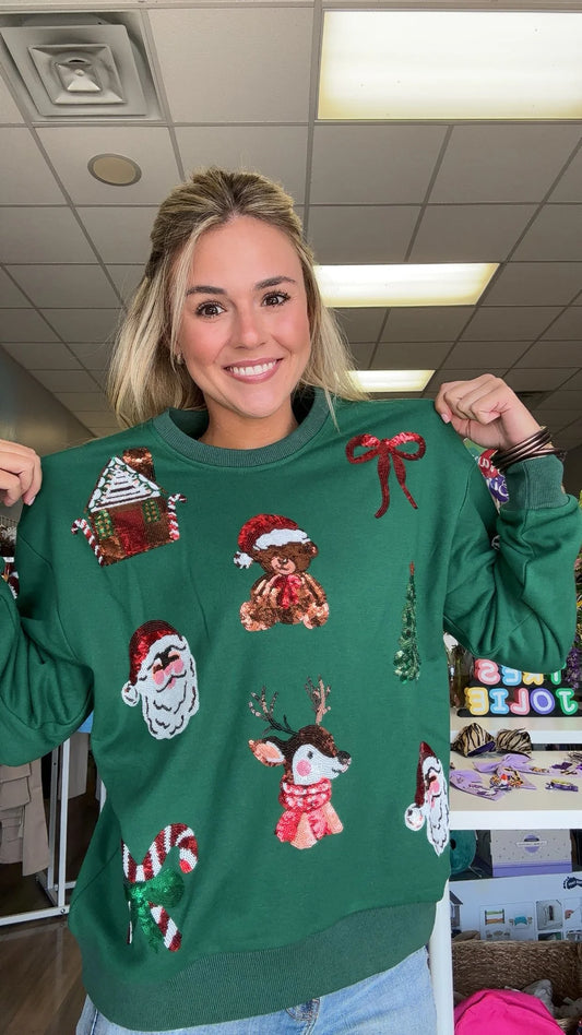 Preorder Sequin Holiday Magic Sweatshirt (eta ship to us first week of Nov.)