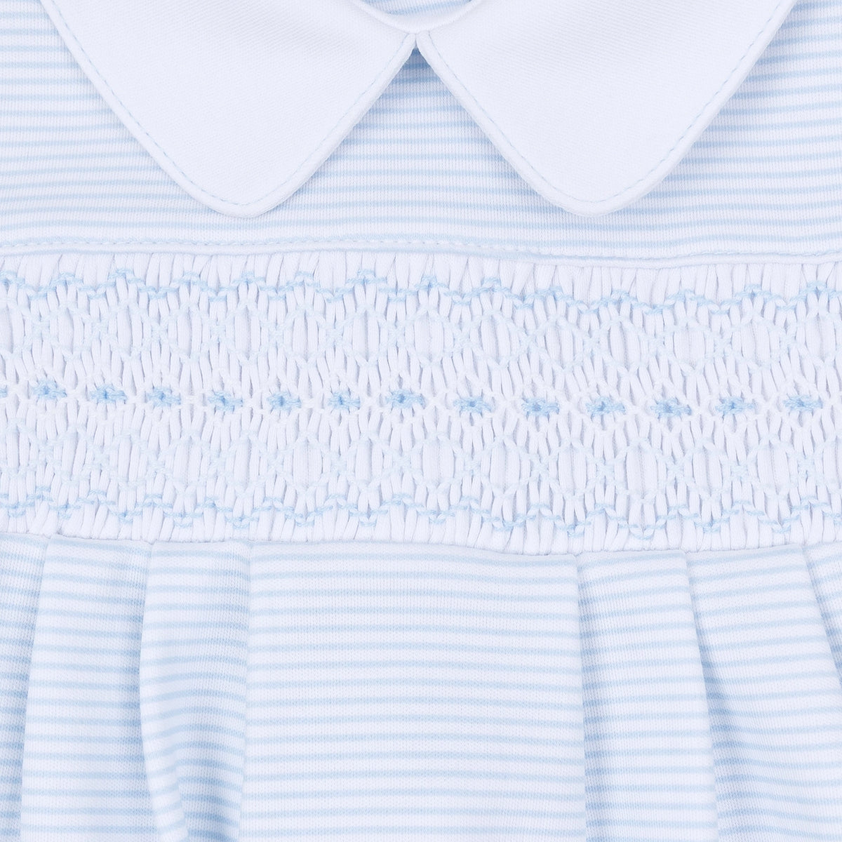 Benjamin Smocked Footie - Light Blue
